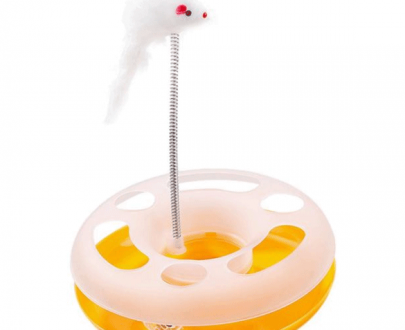 اسباب بازی گربه ریلی همراه با موش فنردار