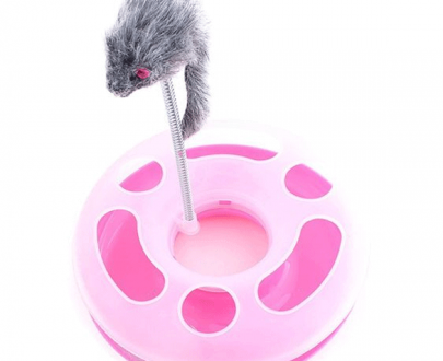 اسباب بازی گربه ریلی همراه با موش فنردار