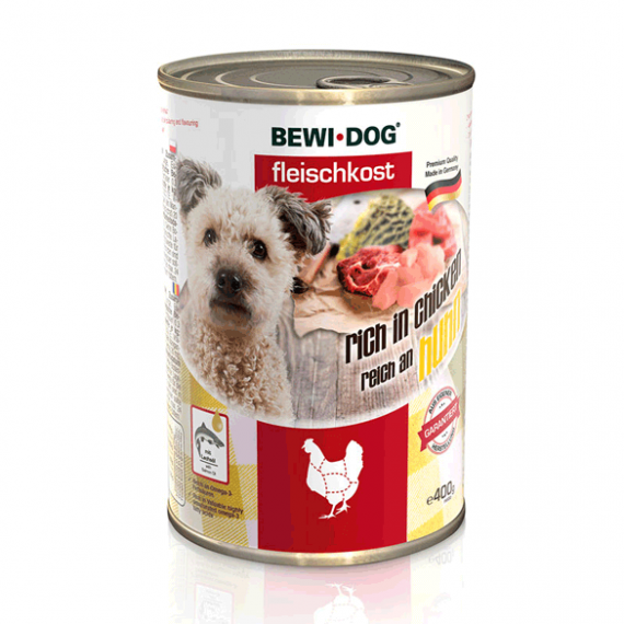 کنسرو سگ Bewi Dog تهیه شده از گوشت مرغ