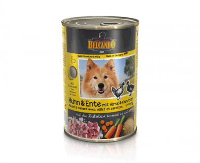 کنسرو سگ بلکاندو تهیه شده از گوشت مرغ، اردک و هویج