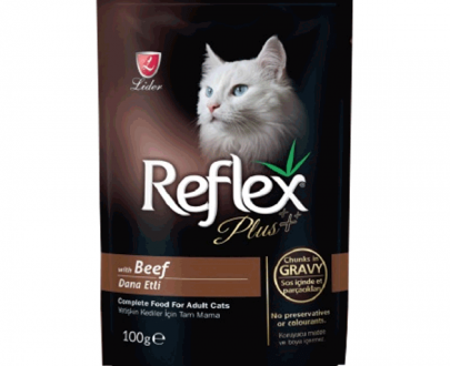 پوچ گربه ژلاتینی رفلکس تهیه شده از گوشت گاو