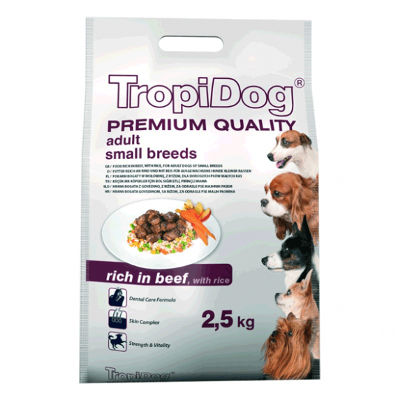 غذای خشک سگ تروپی داگ (Tropi Dog) مخصوص نژاد کوچک