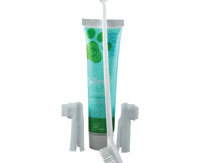 ست مسواک و خمیردندان سگ با طعم نعناع