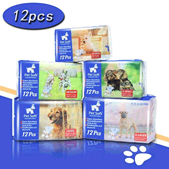 پوشک بهداشتی سگ Pet Soft؛ 12 عددی در سایزهای کوچک، متوسط و بزرگ