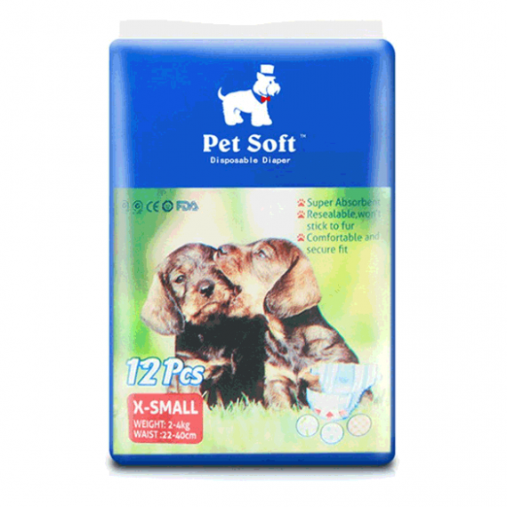 پوشک بهداشتی سگ Pet Soft؛ 12 عددی سایز کوچک