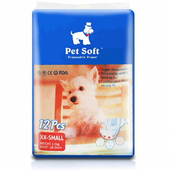 پوشک بهداشتی سگ Pet Soft؛ 12 عددی سایز کوچک