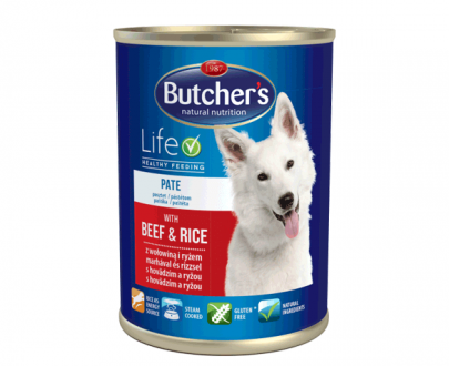 کنسرو سگ بوچرز Butchers Life؛ تهیه شده از گوشت گاو و برنج