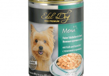 کنسرو سگ ایدل داگ Edel Dog؛ تهیه شده از گوشت گوساله و خرگوش؛ 400 گرمی