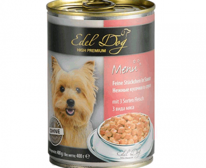 کنسرو سگ ایدل داگ Edel Dog؛ ترکیبی از 3 نوع گوشت در سس مخصوص