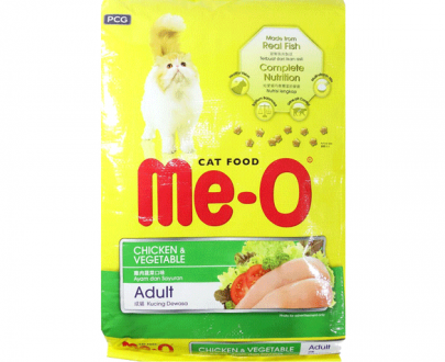 غذای خشک گربه مئو Me-O تهیه شده از مرغ و سبزیجات؛ 7 کیلویی