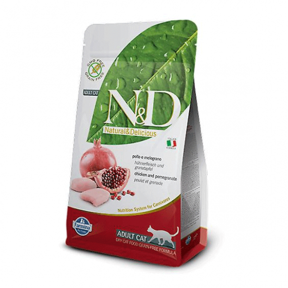 غذای خشک گربه N & D تهیه شده از گوشت مرغ و انار؛ 1.5 کیلویی