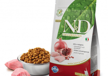 غذای خشک بچه گربه N & D تهیه شده از گوشت مرغ و انار؛ 300 گرمی