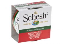 کنسرو سگ شسیر Schesir؛ تهیه شده گوشت مرغ و گاو
