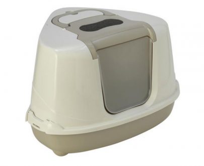 توالت مسقف سه گوش گربه Moderna؛ همراه با بیلچه و پد بوگیر